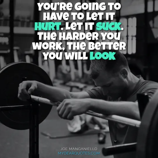 You’re going to have to let it hurt. Let it suck. The harder you work, the better you will look  |  Joe Manganiello