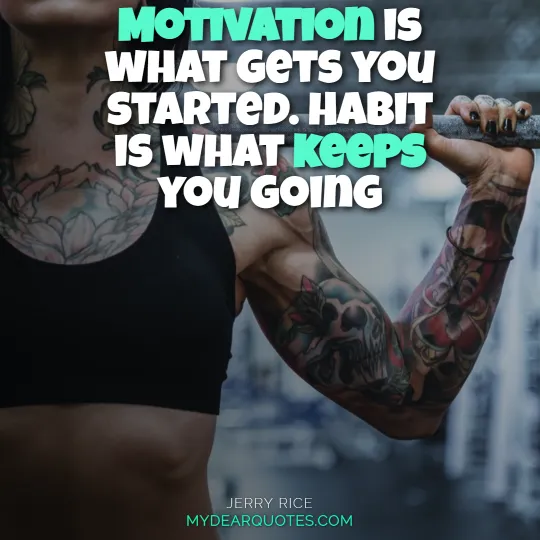Motivation is what gets you started. Habit is what keeps you going  |  Jerry Rice