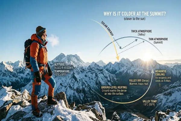 Why Is It Colder at the Top of a Mountain if You’re Closer to the Sun?